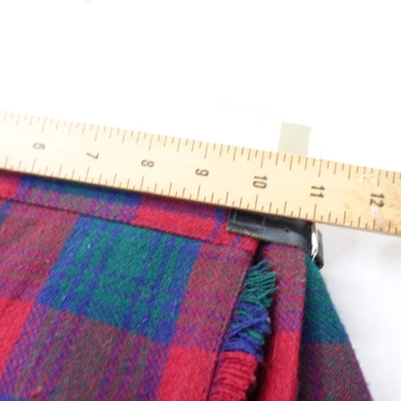Vintage Red Plaid Wool Skirt XS Mini Scottish Tartan Micro Academia Y2K School - Picture 3 of 9